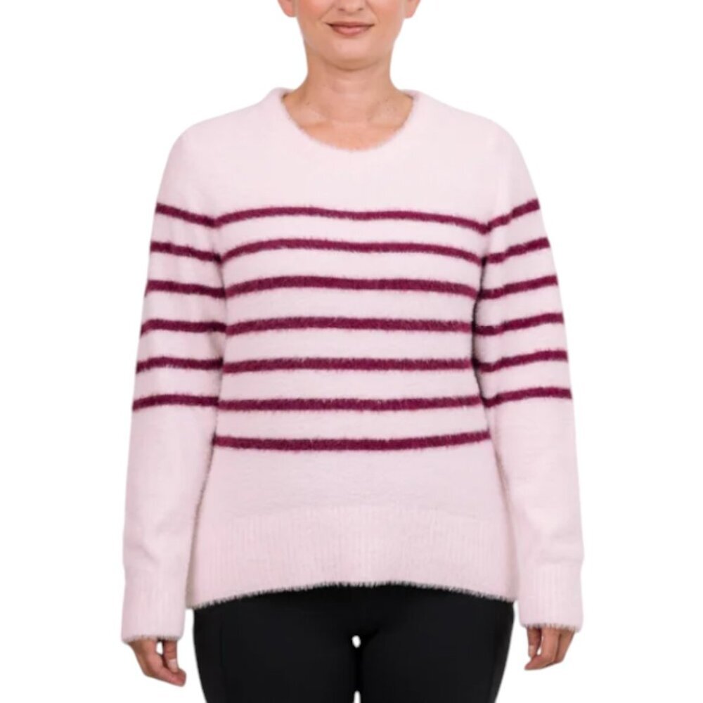 NEW Bleu Gray Long Sleeve Eyelash Crewneck Sweater | Red